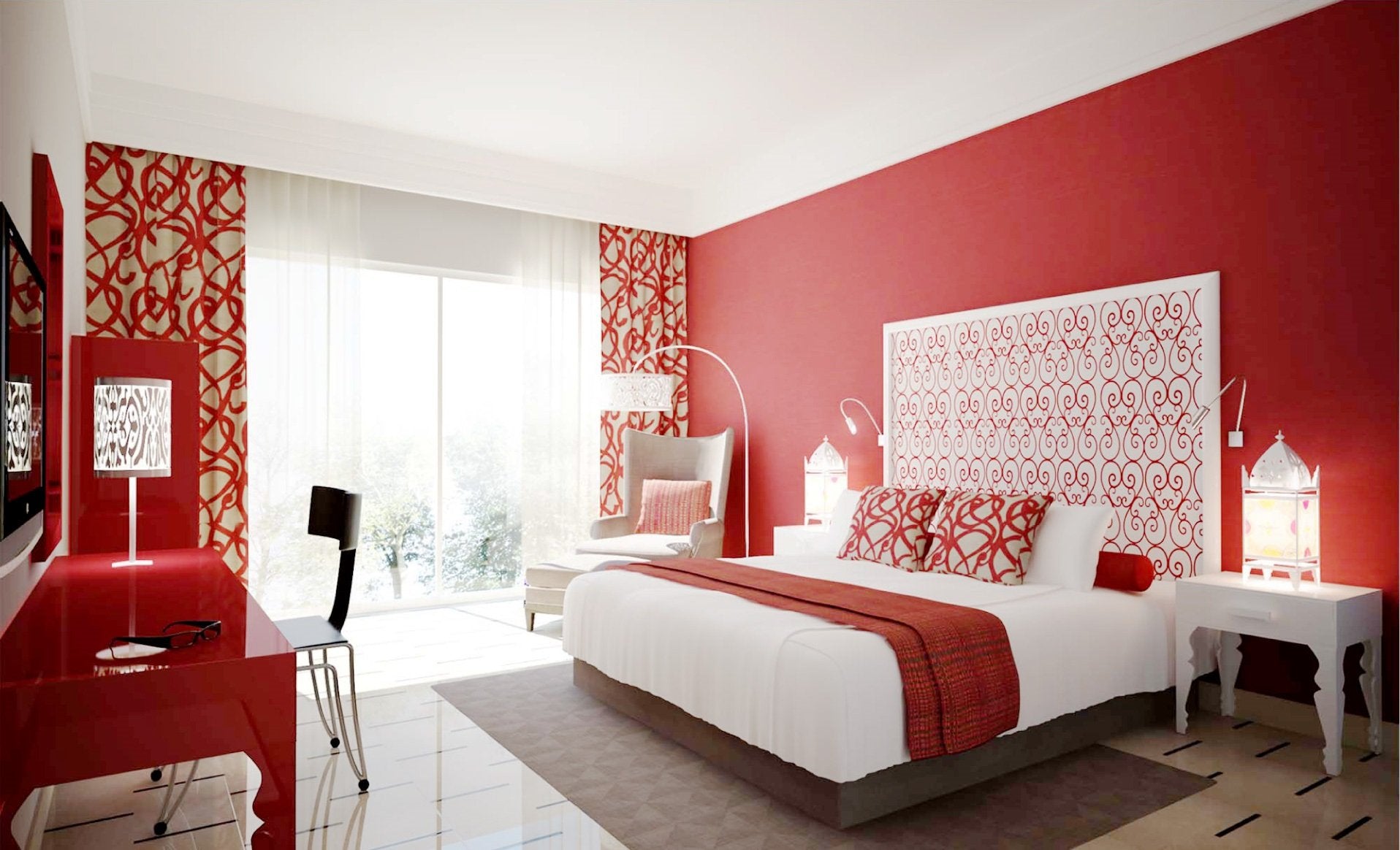 Red Decor For Bedroom