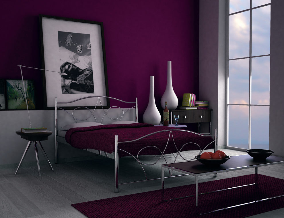 aubergine coloured living room