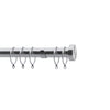 28mm Stud Fixed Metal Curtain Pole Satin Silver