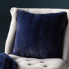 Paoletti Empress Faux Fur 45cm x 45cm Filled Cushion Navy
