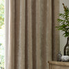Yard Heavy Chenille Velvet Ready Made Pencil Pleat Curtains Natural