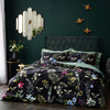 Midnight Bee Floral Velvet Bedding Set Black