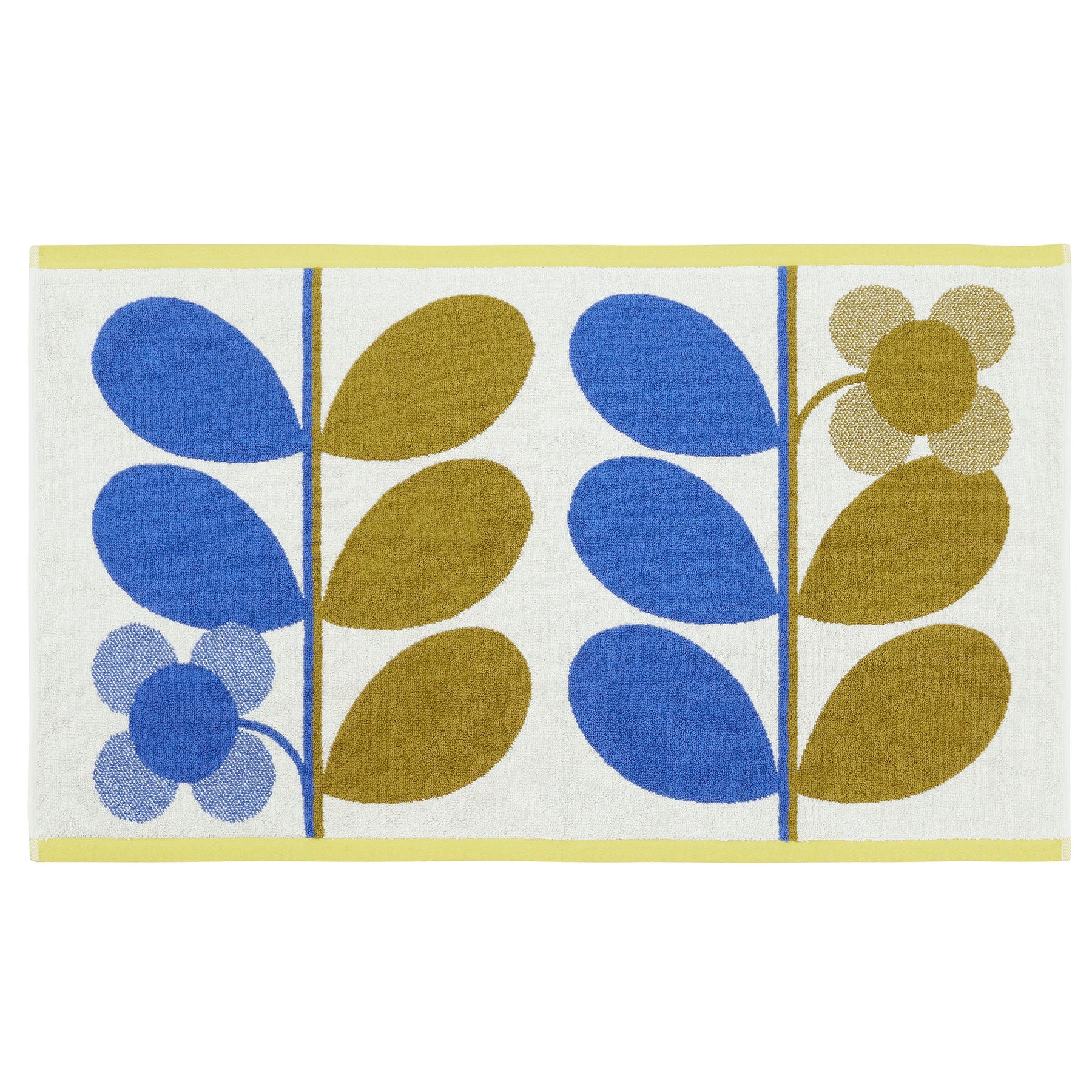 Orla Kiely Stem Bloom Duo Bath Mat Blue Fawn