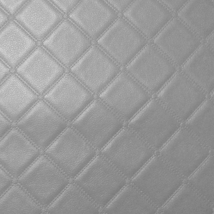 Trellis Vinyl Embossed Upholstery Fabric Silver