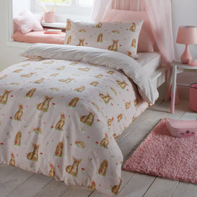 Bedlam Woodland Friends Duvet Cover Bedding Set Pink