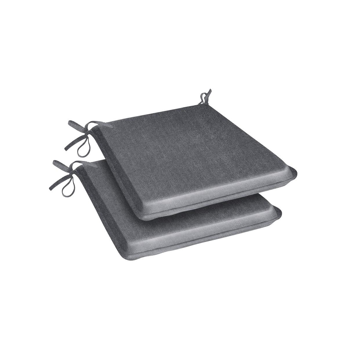 Pair of Summer Outdoor Seat Pads Grey