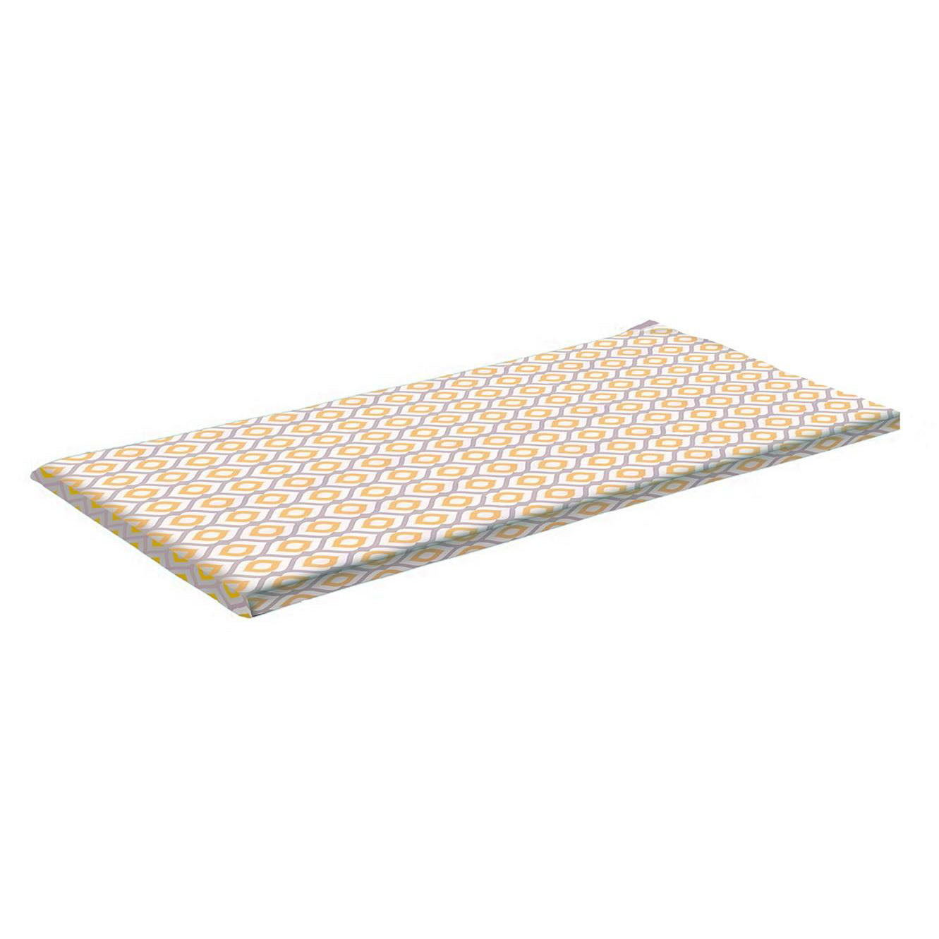 Geometric Diamond Water Resistant Outdoor Bench Pad 45cm x 125cm Yellow