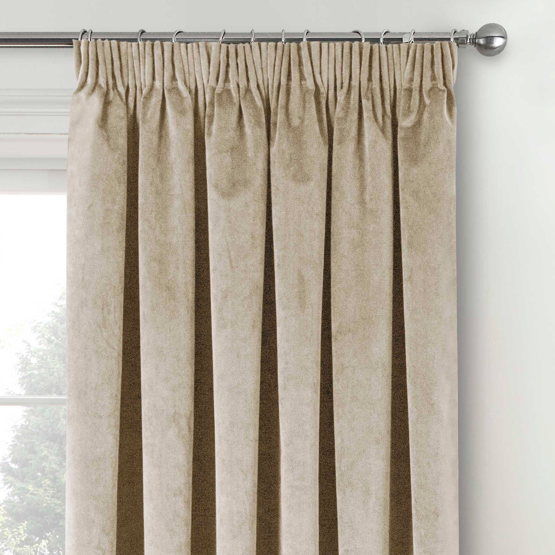 Oxford Velvet Ready Made Thermal Blackout Curtains Cream | Affordable ...