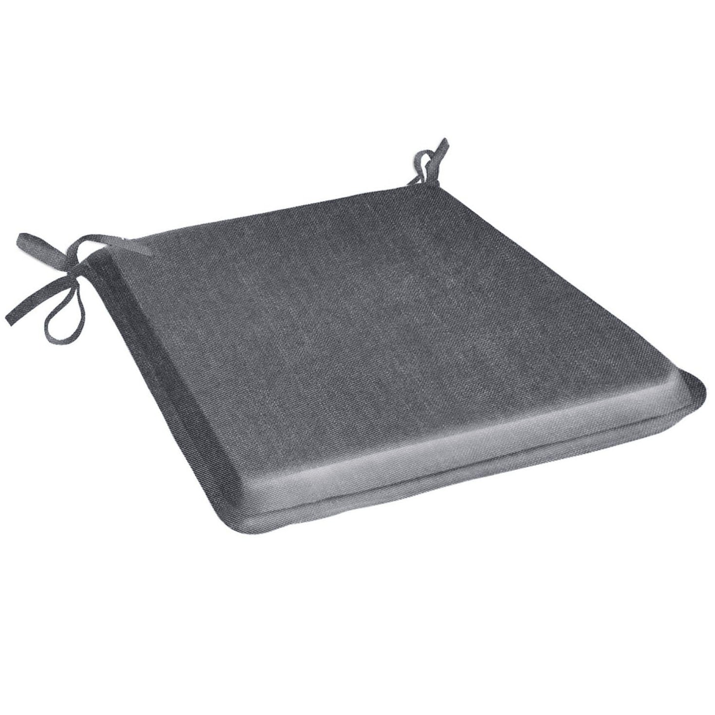 Plain Water Resistant Outdoor Square Seat Pad 36cm x 36cm Grey