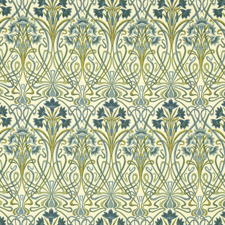 Prussian Tiffany Printed Cotton Fabric By Iliv 