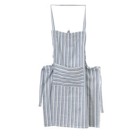 Organic Cotton Stripe Apron Blue