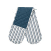 Organic Cotton Stripe Double Oven Glove Blue
