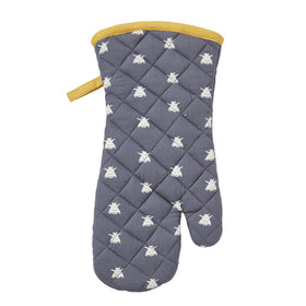 Ulster Weavers Bees Gauntlet Oven Glove Grey Yellow