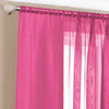 Slot Top (Pair) Ready Made Voile Curtains Cerise