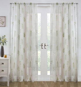 Bracken Ready Made Single Voile Curtain Green