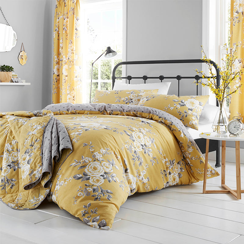Catherine Lansfield Canterbury Bedding Set in Ochre, 96% Star Rating