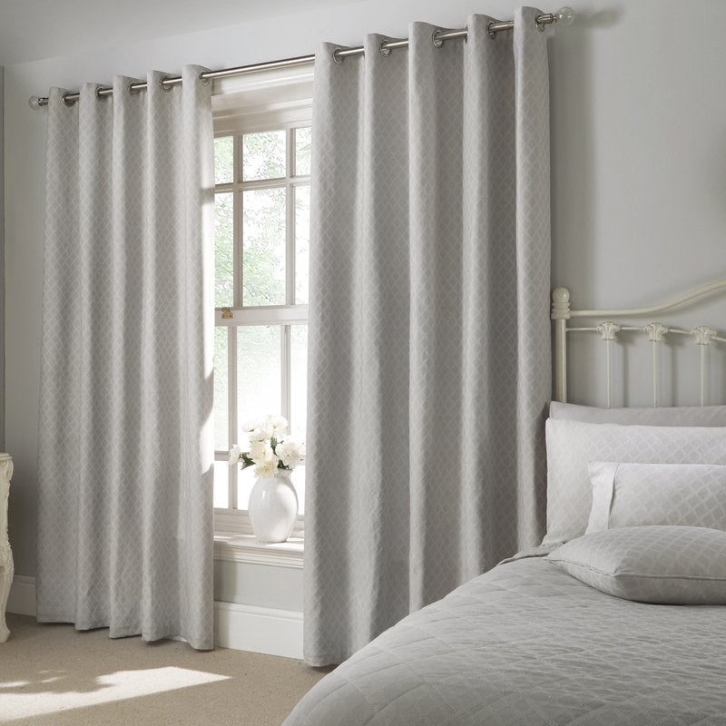 Croma Ready Made Eyelet Curtains 66x90 Silver