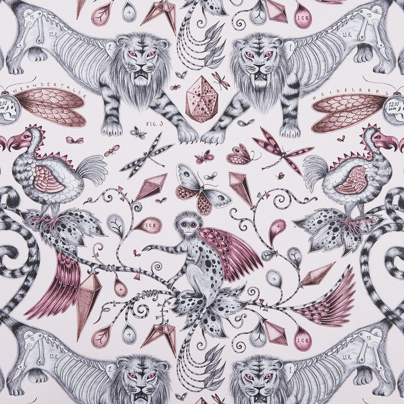 Clarke & Clarke Emma Shipley Extinct Fabric Pink