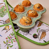 Ulster Weavers Garden Birds Double Oven Glove Green