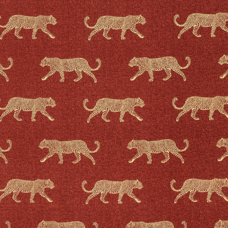 Leopard Panama Fabric Burnt Orange