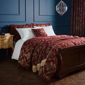 Paoletti Shiraz 275cm x 275cm Bedspread Burgundy