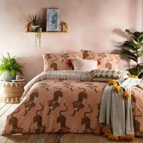 Furn Tibetan Tiger Duvet Cover Bedding Set Coral