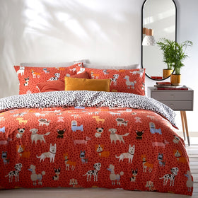 Furn Woofers Duvet Cover Bedding Set Coral